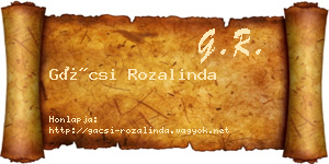 Gácsi Rozalinda névjegykártya